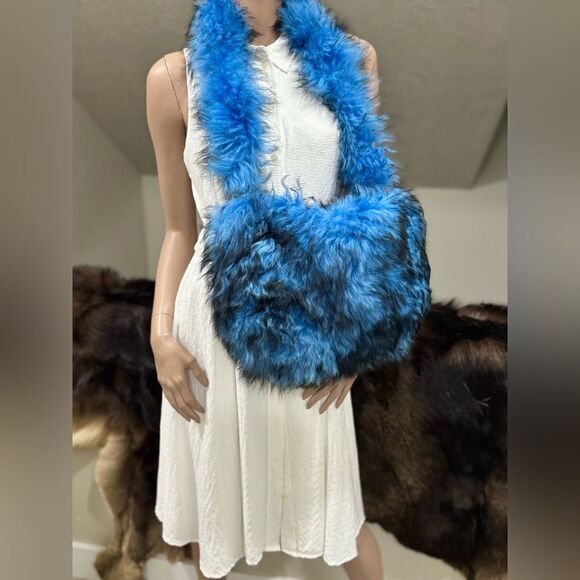 Stunning Real Curly Shearling Hobo Bag, Handmade Lamb Fur Crossbody, Slouchy Bag - Picture 5 of 15
